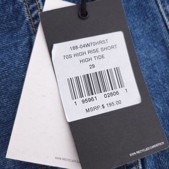 Re/Done 70s High Rise Short High Tide Slim Fit Rigid Denim Button Fly Size 29 - Picture 9 of 11